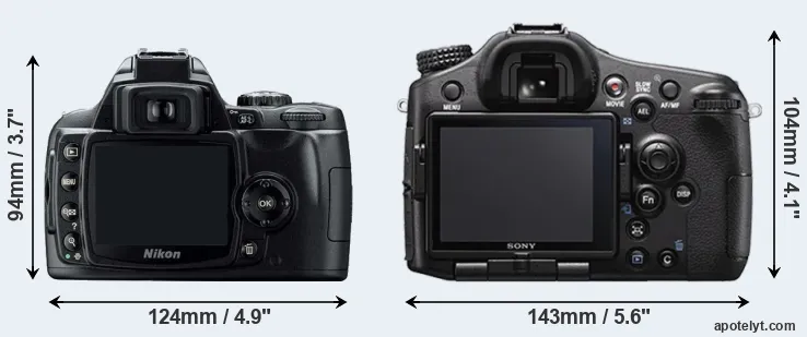 Comparison D40 or A77 II rear
