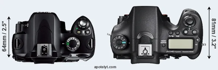 Compare D40 versus A77 II top