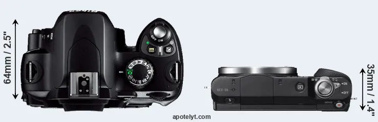 Compare D40 versus NEX-3N top