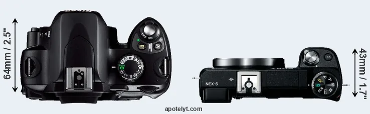 Compare D40 versus NEX-6 top