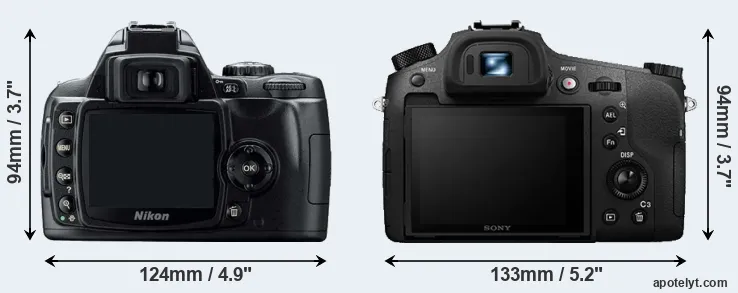 Comparison D40 or RX10 III rear