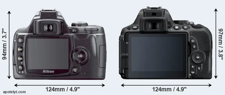 Comparison D40X or D5500 rear