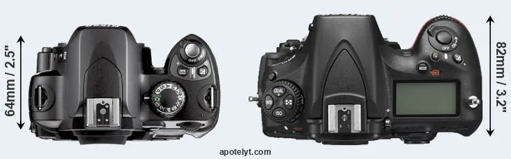Compare D40X versus D810 top