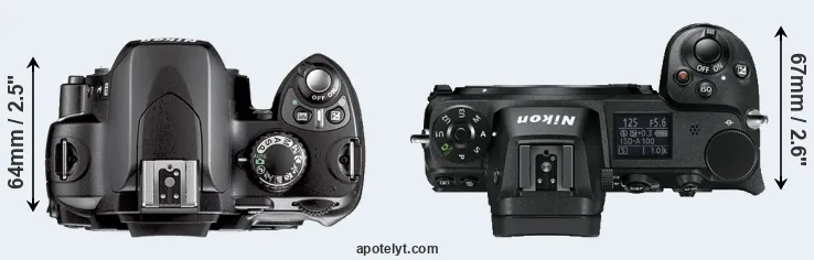 Compare D40X versus Z6 top