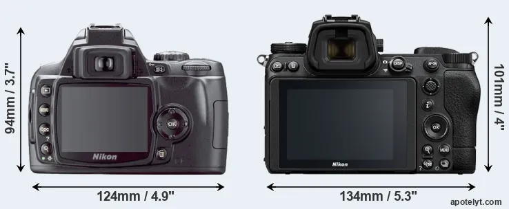 Comparison D40X or Z7 II rear