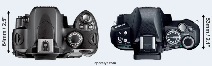 Compare D40X versus E-410 top