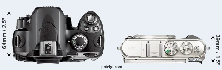 Compare D40X versus E-PL9 top