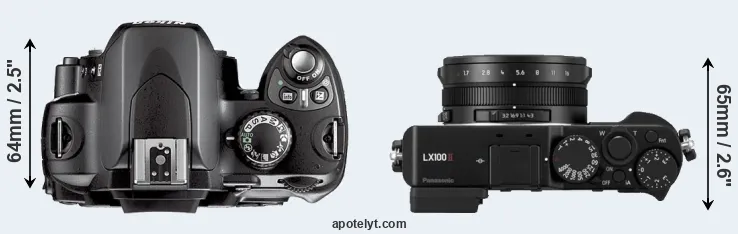 Compare D40X versus LX100 II top
