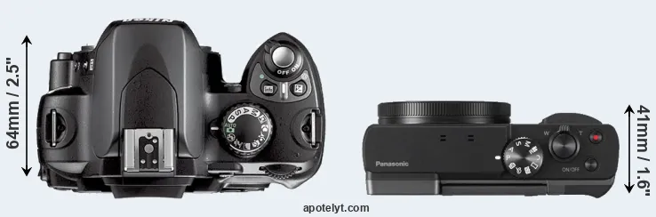 Compare D40X versus TZ90 top