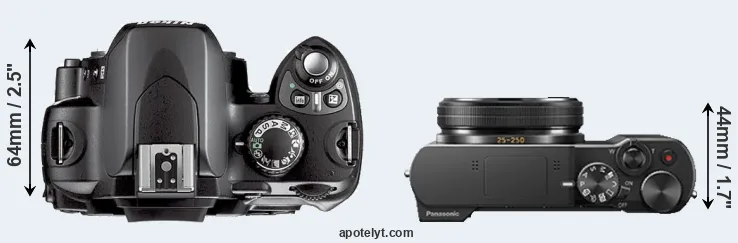 Compare D40X versus ZS100 top