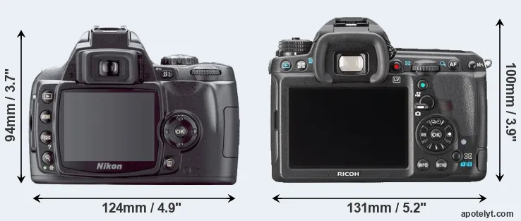 Comparison D40X or K-3 rear