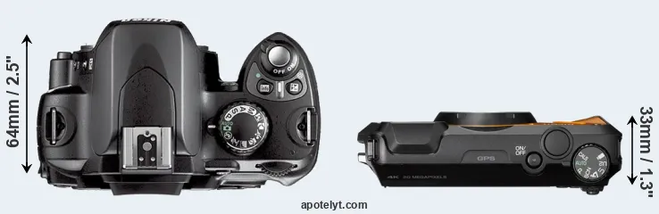 Compare D40X versus WG-6 top