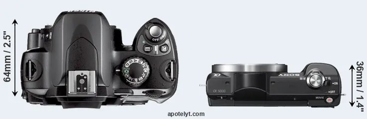 Compare D40X versus A5000 top