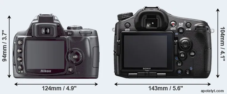 Comparison D40X or A77 II rear