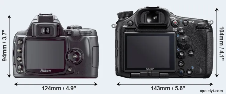 Comparison D40X or A99 II rear