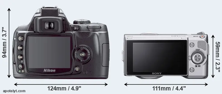 Comparison D40X or NEX-5 rear