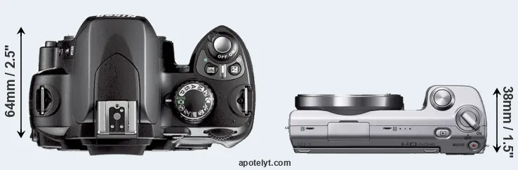 Compare D40X versus NEX-5 top