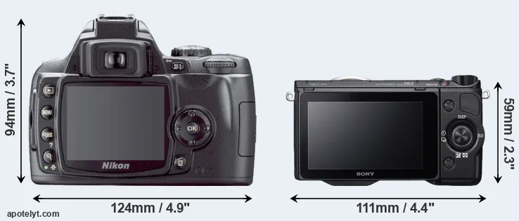 Comparison D40X or NEX-5R rear