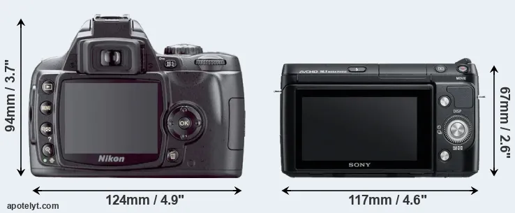 Comparison D40X or NEX-F3 rear