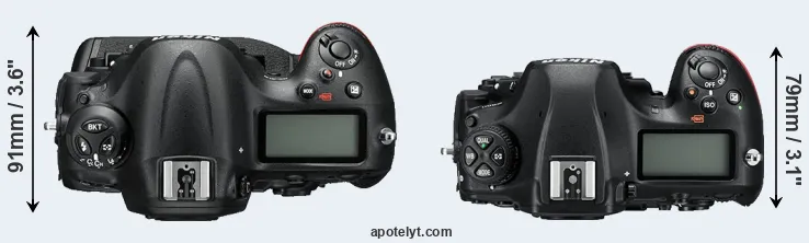 Compare D4S versus D850 top