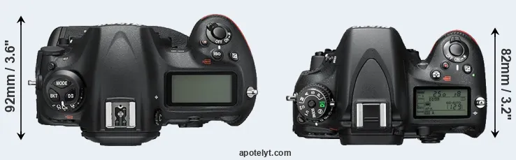 Compare D5 versus D610 top
