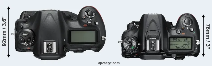 Compare D5 versus D7200 top