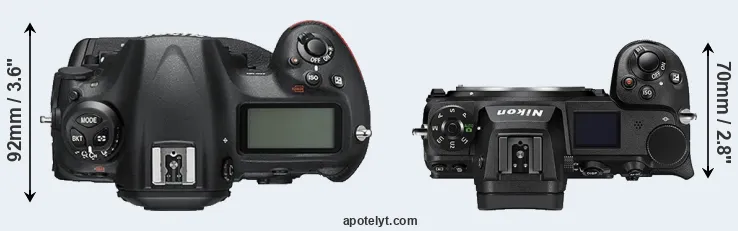 Compare D5 versus Z6 II top