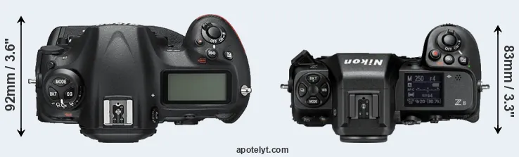 Compare D5 versus Z8 top