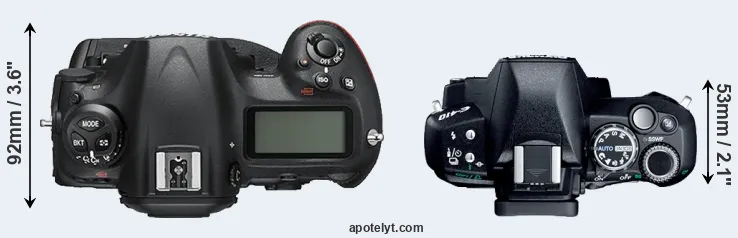 Compare D5 versus E-410 top