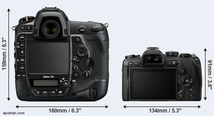 Comparison D5 or E-M1 III rear