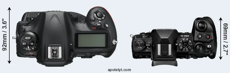 Compare D5 versus E-M1 III top