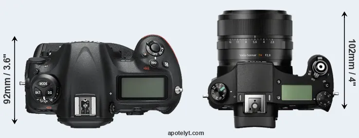 Compare D5 versus RX10 top