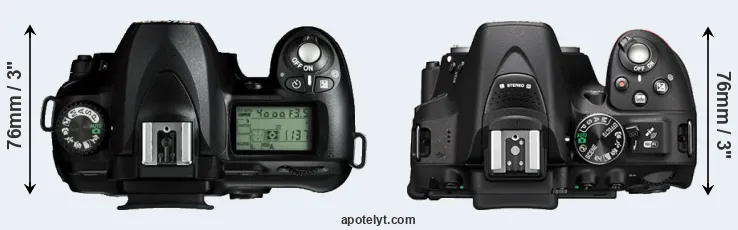 Compare D50 versus D5300 top