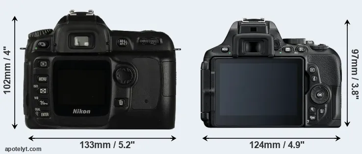 Comparison D50 or D5600 rear