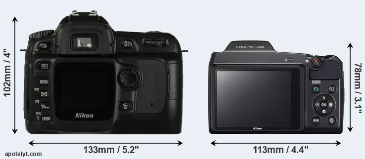 Comparison D50 or L840 rear