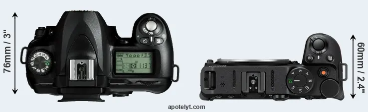 Compare D50 versus Z30 top