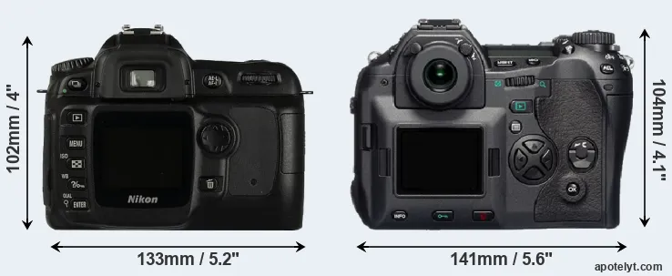 Comparison D50 or E-1 rear