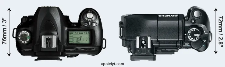 Compare D50 versus E-330 top