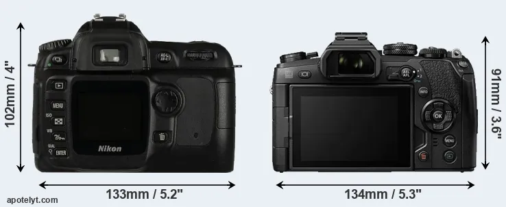 Comparison D50 or E-M1 II rear
