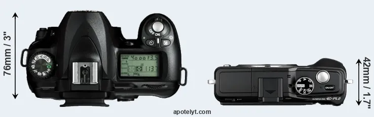 Compare D50 versus E-PL2 top