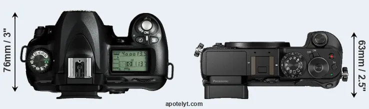 Compare D50 versus GX8 top