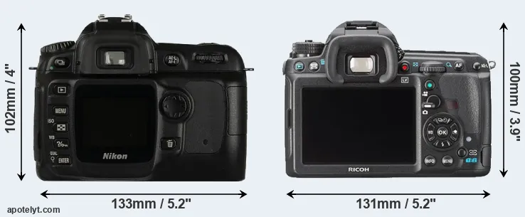 Comparison D50 or K-3 rear