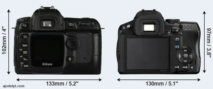 Comparison D50 or K-30 rear
