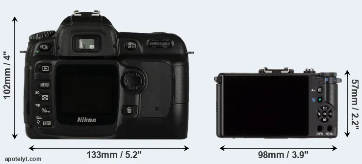 Comparison D50 or Pentax Q rear