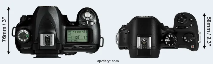 Compare D50 versus NX30 top