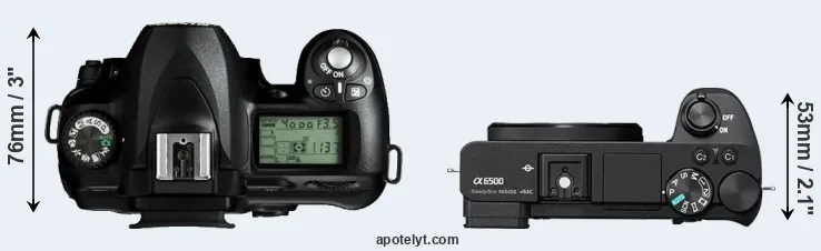 Compare D50 versus A6500 top