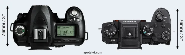 Compare D50 versus A9 II top