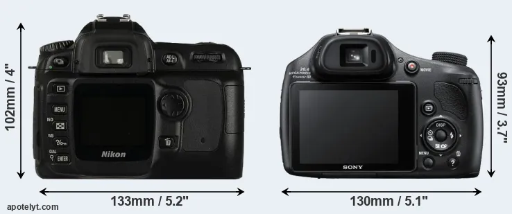 Comparison D50 or HX400V rear