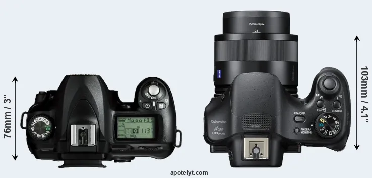 Compare D50 versus HX400V top