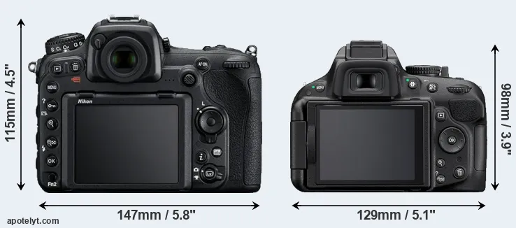 Comparison D500 or D5200 rear